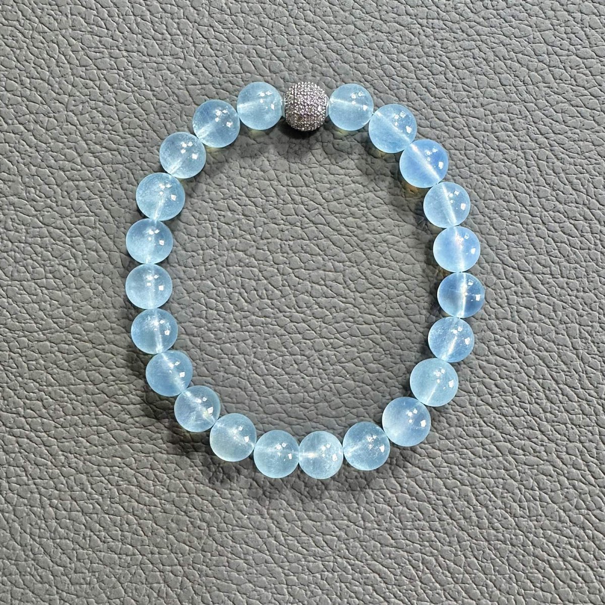 画像1: 【 望んだことが叶っていく 】高品質アクアマリン(ミルキータイプ)  ブレスレット【 急上昇 】 (1)